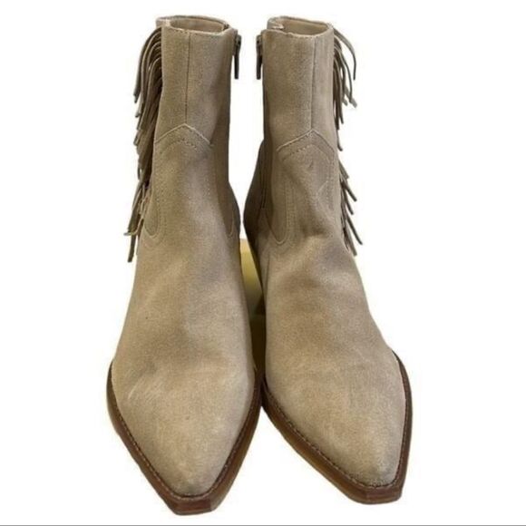 Coconut by Matisse Camel Brown Fringe Suede Ankle Boots(Size 8) - Picture 6 of 11